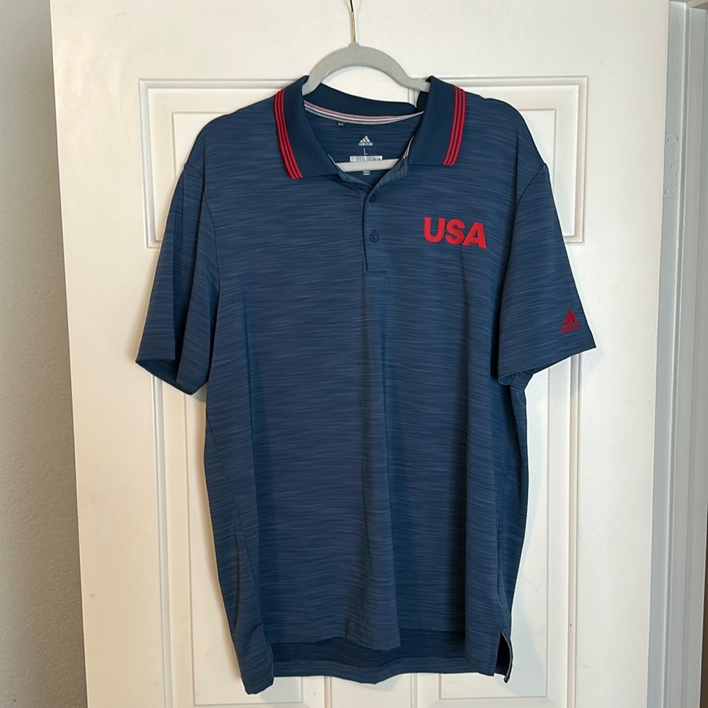❌DONATED❌ Adidas USA Gold polo- men’s L